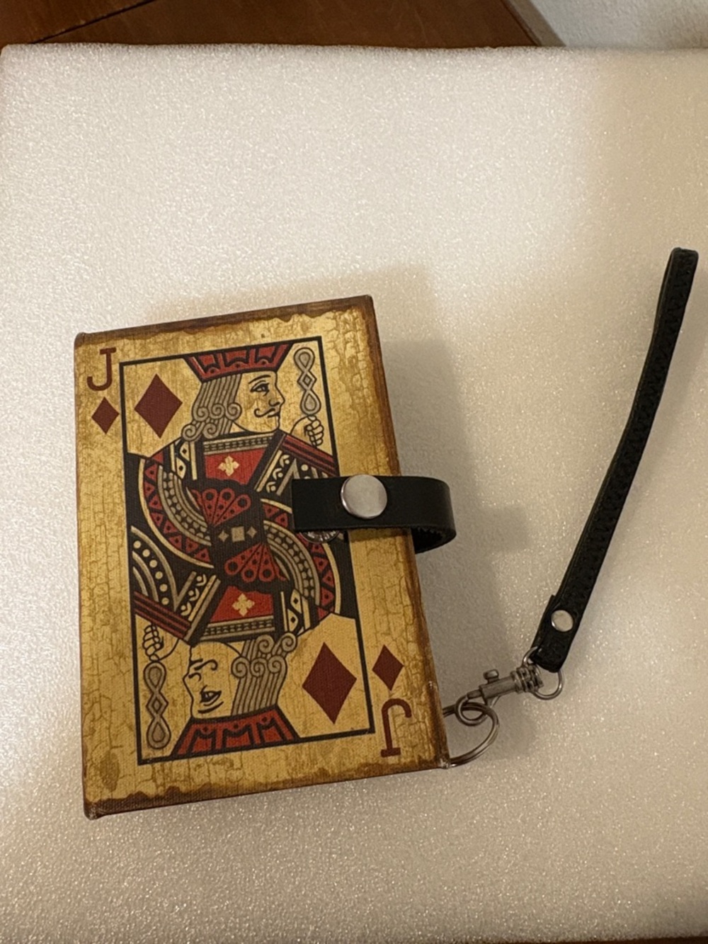 Jack of Diamonds Card Cover Wristlet - Vintage Playing Card Design